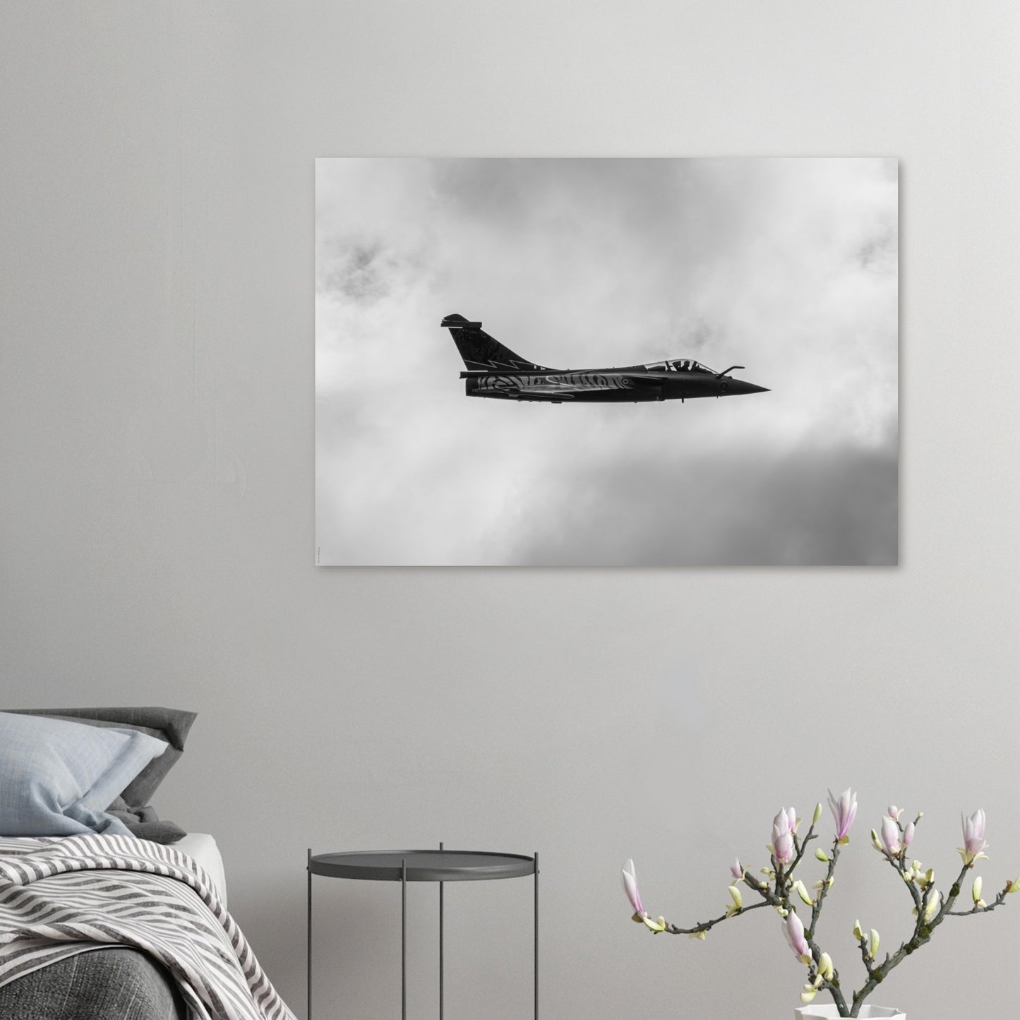 Rafale - noir et blanc - livrée NATO Tiger Meet 2014 - Tableaux et posters de qualité, disponibles en différentes dimensions et matières.